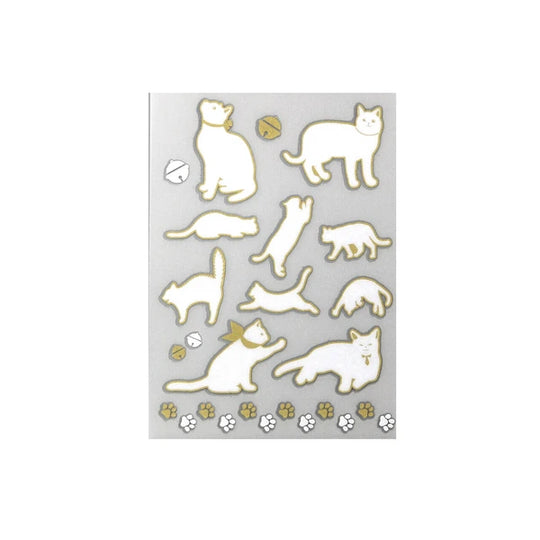 Irodo Fabric Transfer Stickers - Cat2 White*Gold