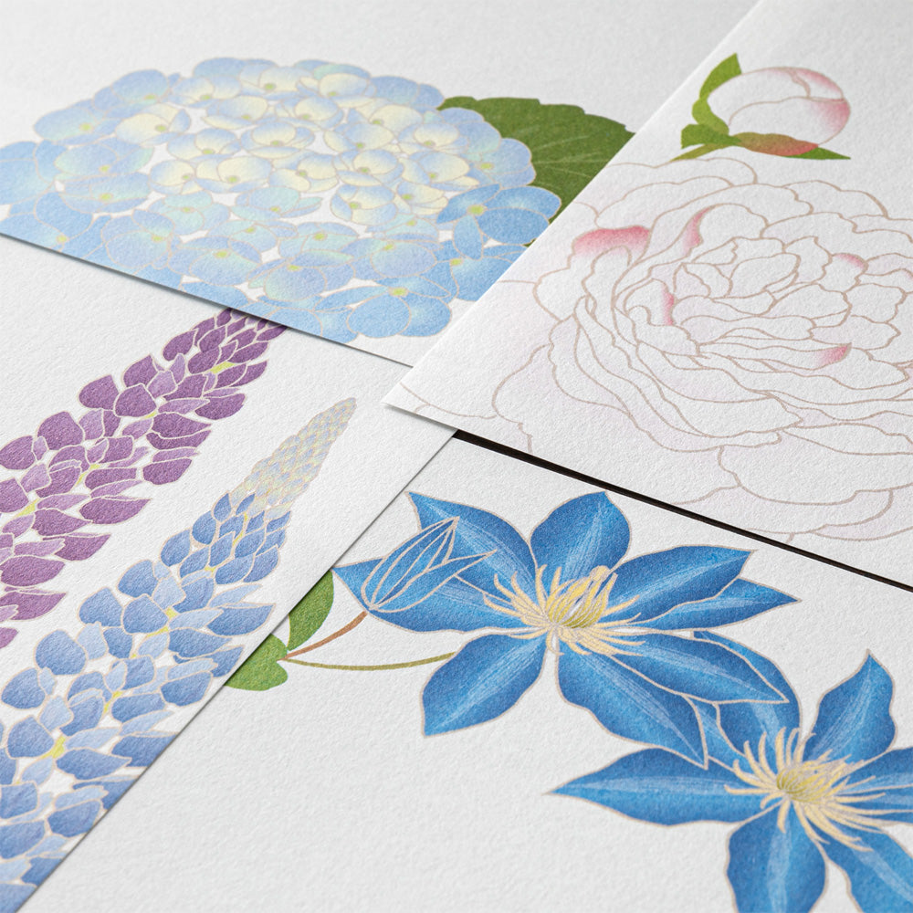 Midori Letter Pad 949 Four Designs Summer Flowers S5