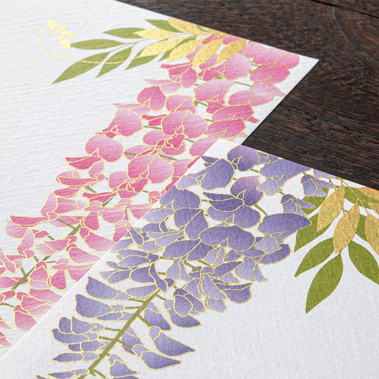 Midori Letter Pad 951 Four Designs Silk-Printing Wisteria S2