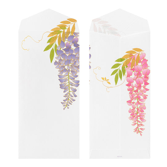 Midori Envelope 952 Four Designs Silk-Printing Wisteria S2