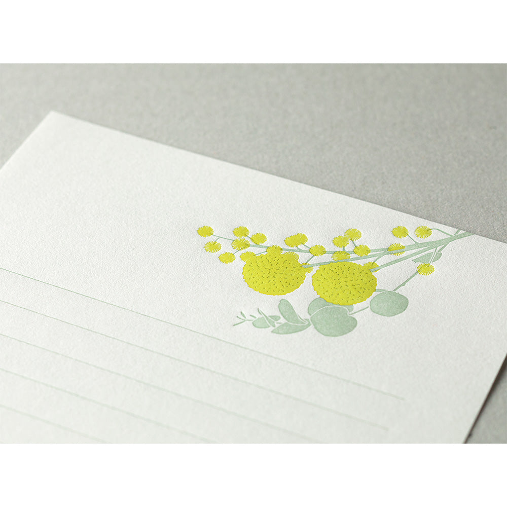 Midori Letter Set 461 Press Bouquet Yellow