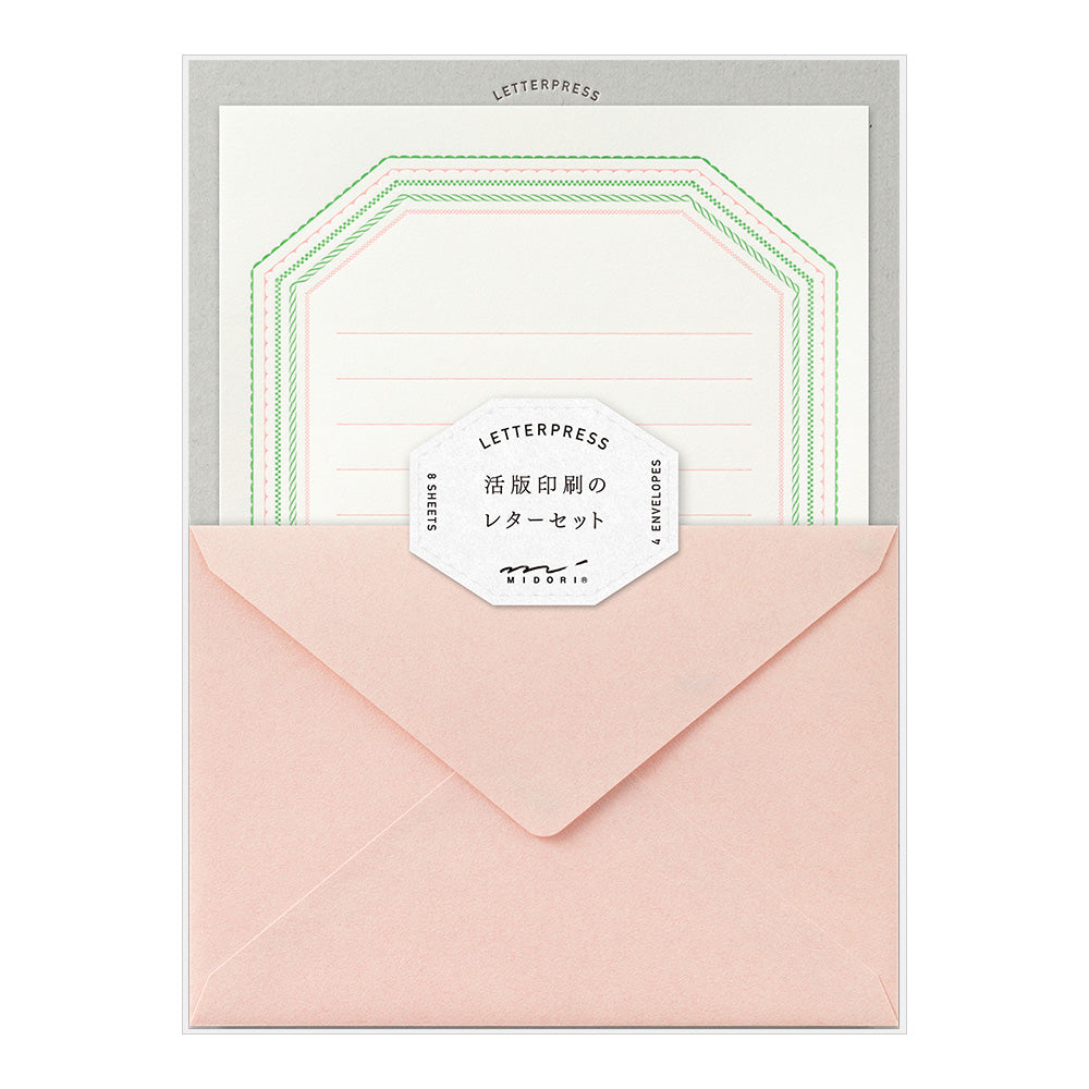 Midori Letter Set 462 Press Frame Pink
