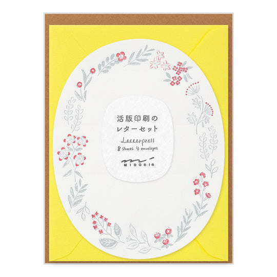 Letter Set 489 Letterpress Die-cut Wreath Red