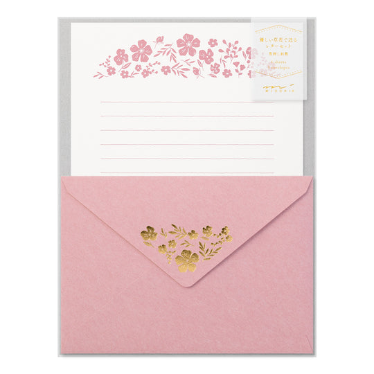 Letter Set Foil-stamped Envelopes Flowers