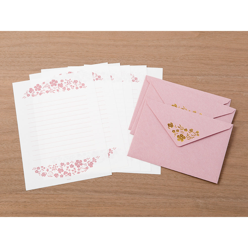 Letter Set Foil-stamped Envelopes Flowers