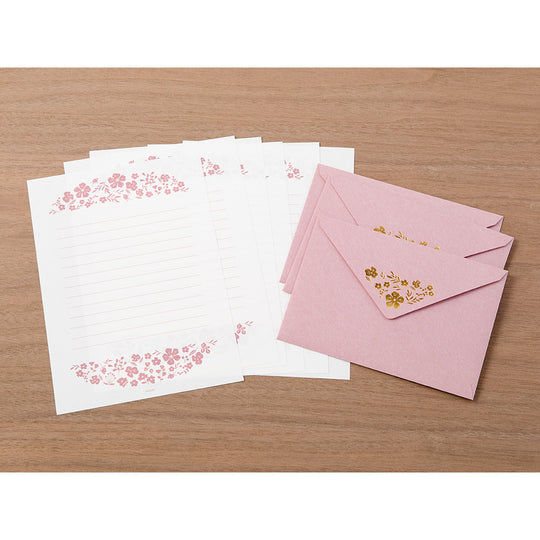 Letter Set Foil-stamped Envelopes Flowers
