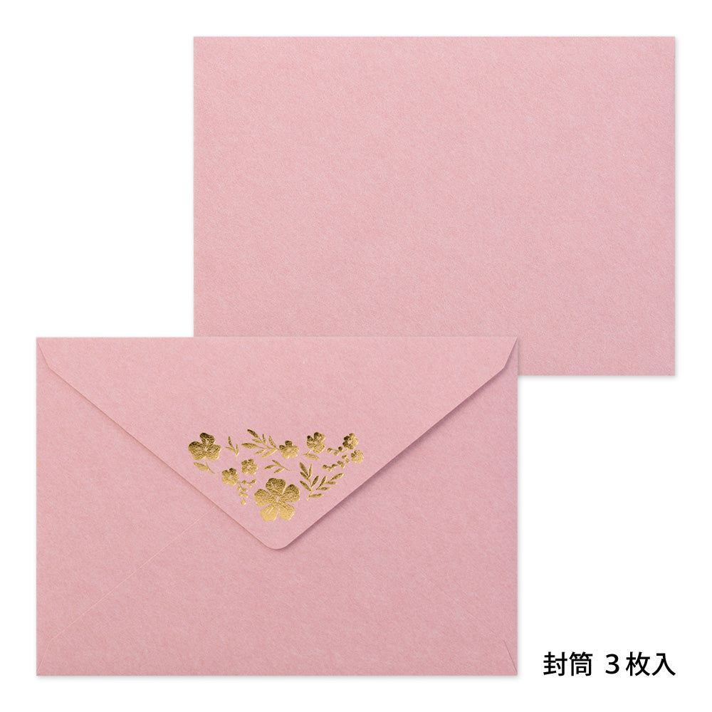 Letter Set Foil-stamped Envelopes Flowers