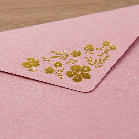 Letter Set Foil-stamped Envelopes Flowers