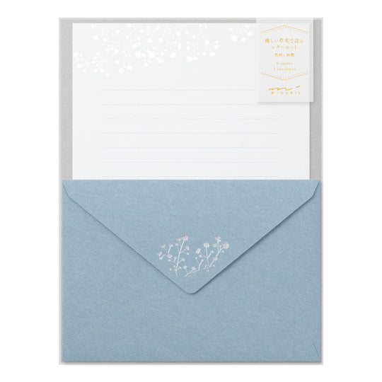 Letter Set Foil-stamped Envelopes Gypsophila / Baby’s Breath