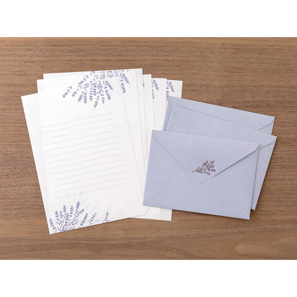 Midori Letter Set 516 Foil-stamped Envelopes Lavender