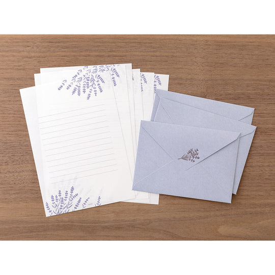Midori Letter Set 516 Foil-stamped Envelopes Lavender