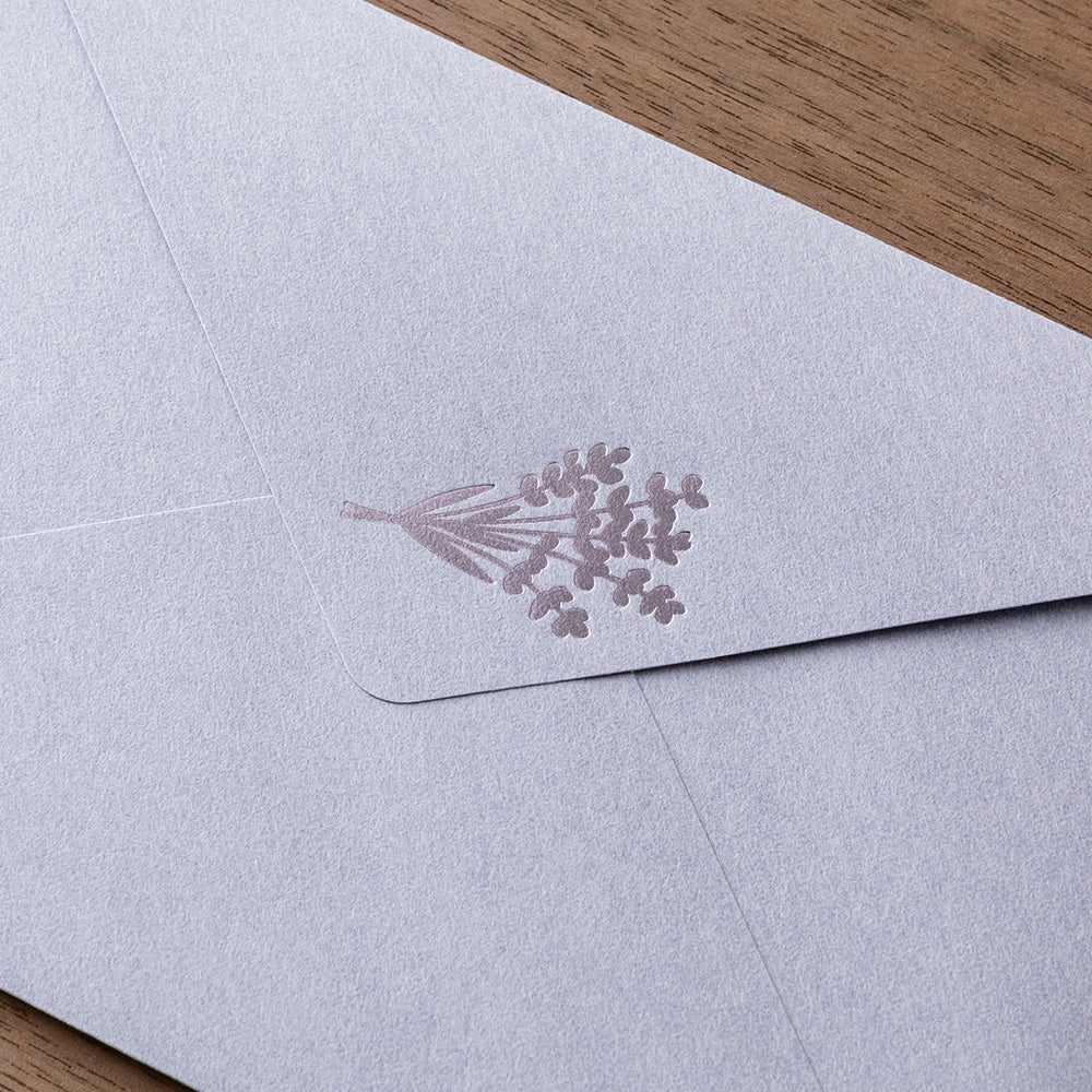 Midori Letter Set 516 Foil-stamped Envelopes Lavender