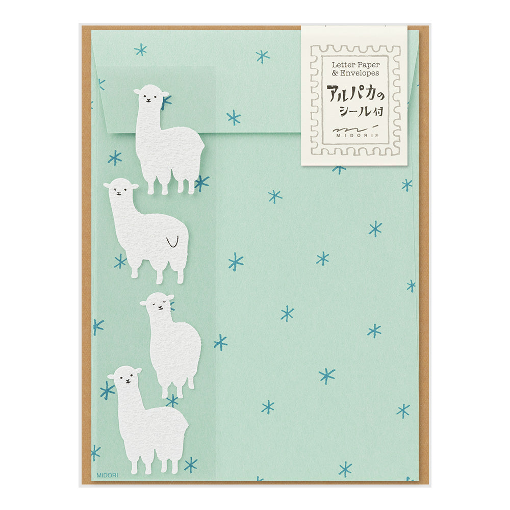 Midori Letter Set with Stickers 636 Alpaca B