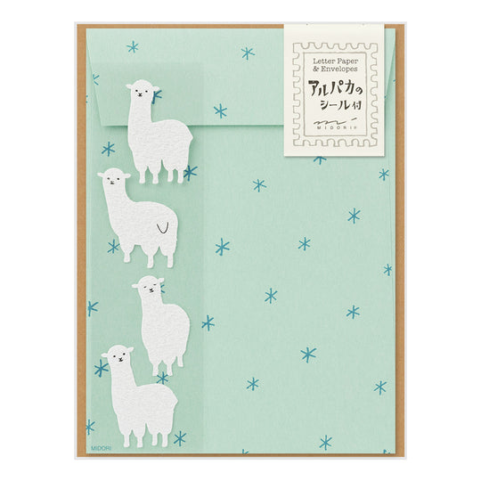 Midori Letter Set with Stickers 636 Alpaca B