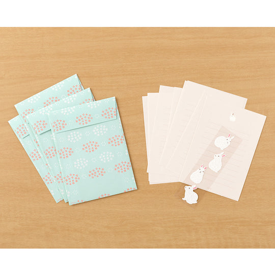 Midori Letter Set with Stickers 636 Rabbit B