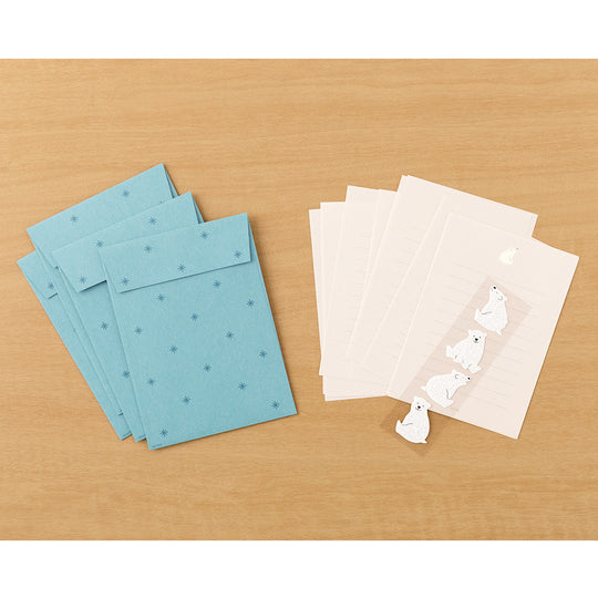 Midori Letter Set with Stickers 636 Polar bear A
