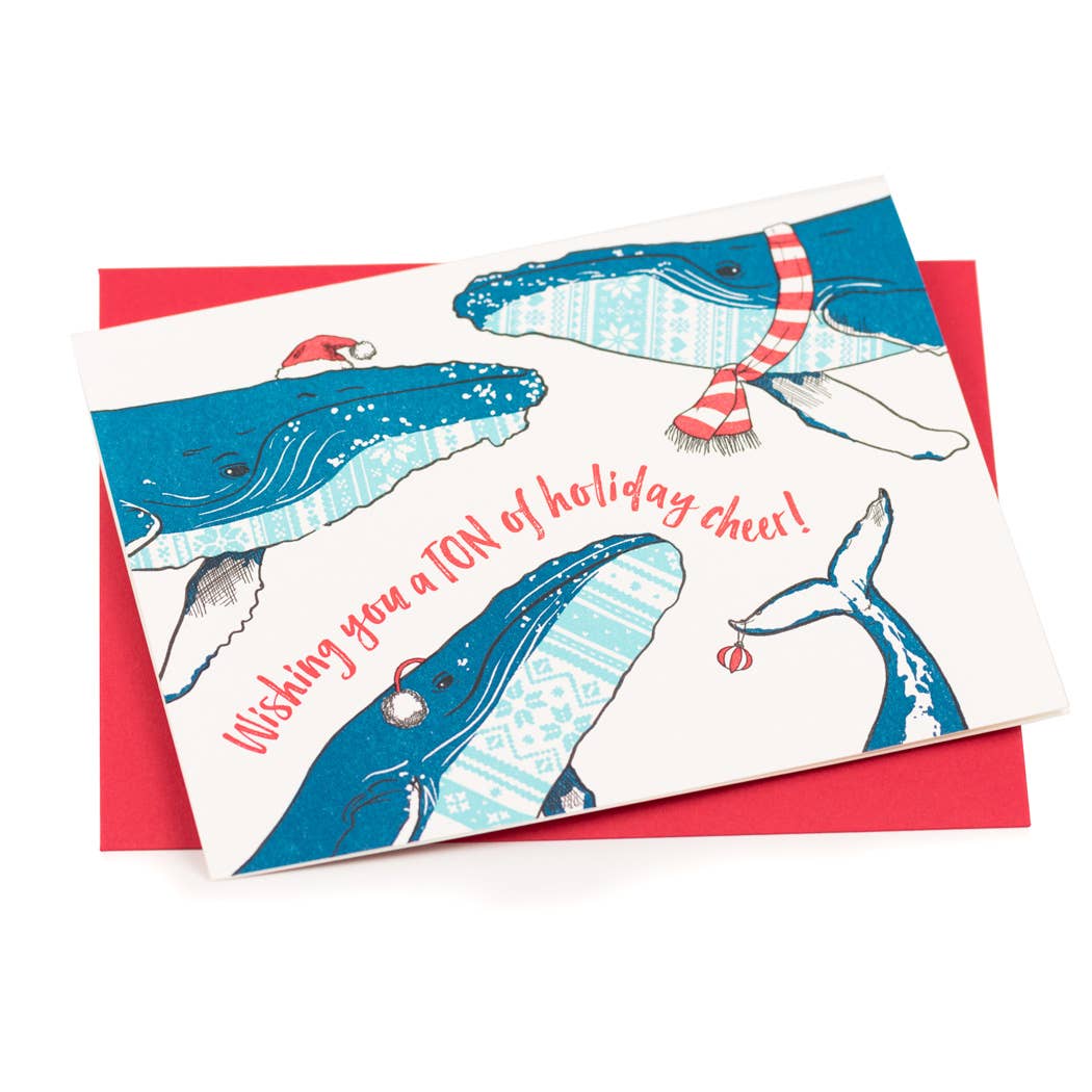 Holiday Sweater Whales Card: Box Set of 6 Cards