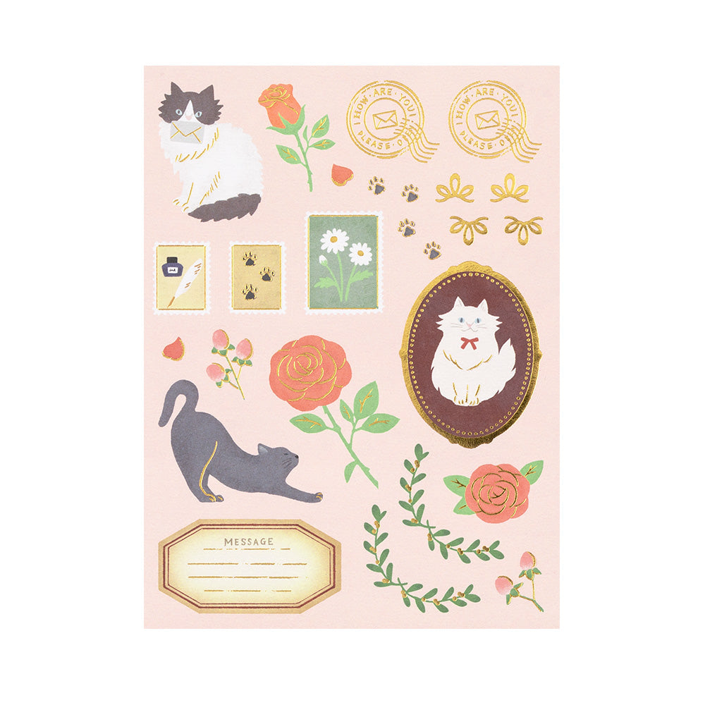 Midori Collage Letter Set- Cat