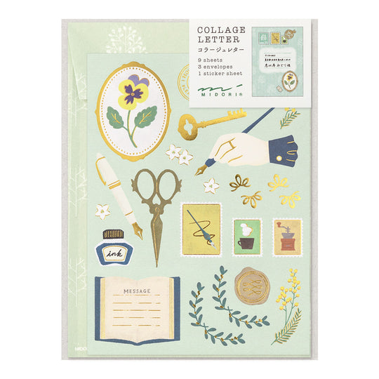 Midori Collage Letter Set- Stationery