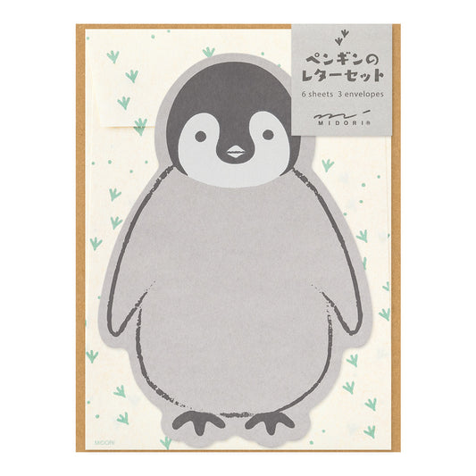 Midori Letter Set 926 Die-cut Penguin