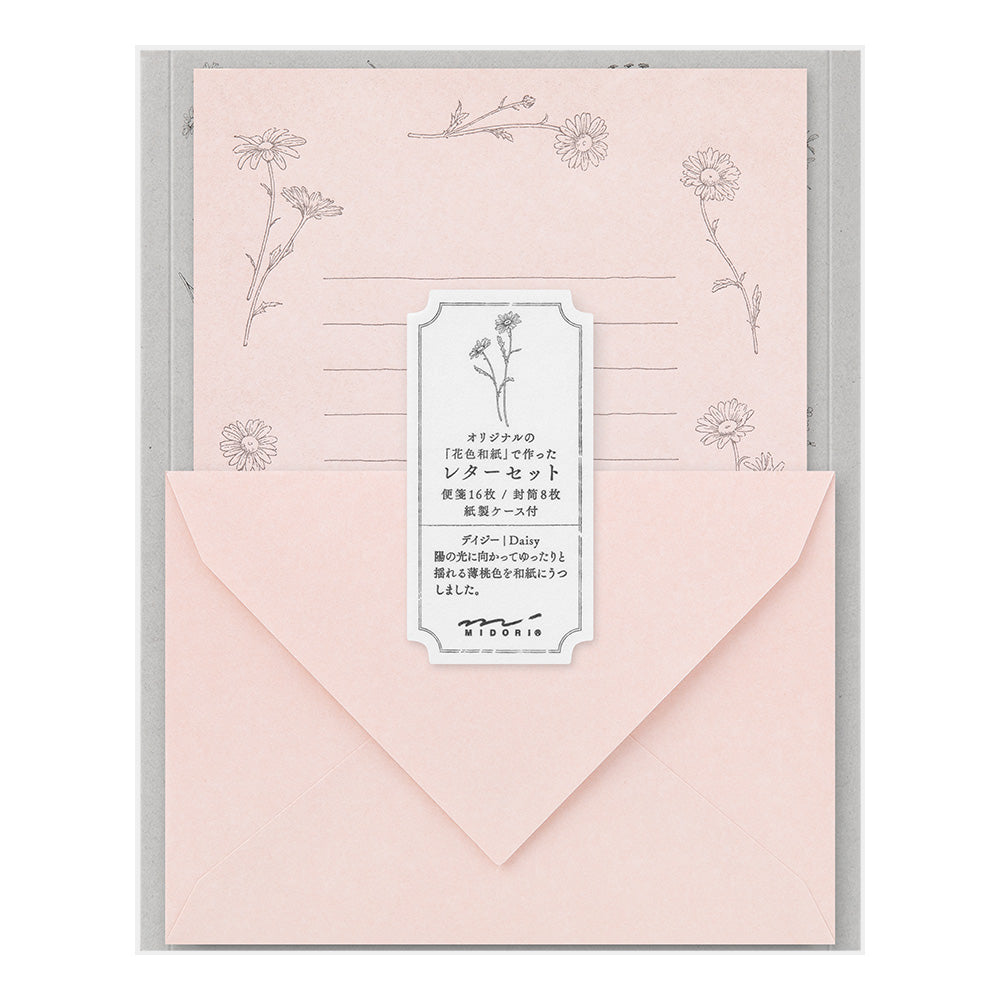 Letter Set 929 Original Floral-Colored Washi Paper Pink A