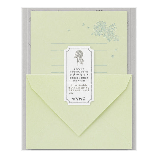 Letter Set 931 Original Floral-Colored Washi Paper Green A