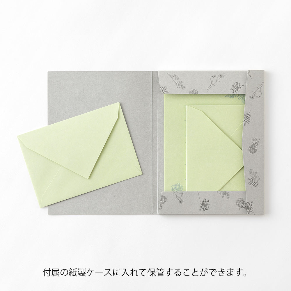 Letter Set 931 Original Floral-Colored Washi Paper Green A