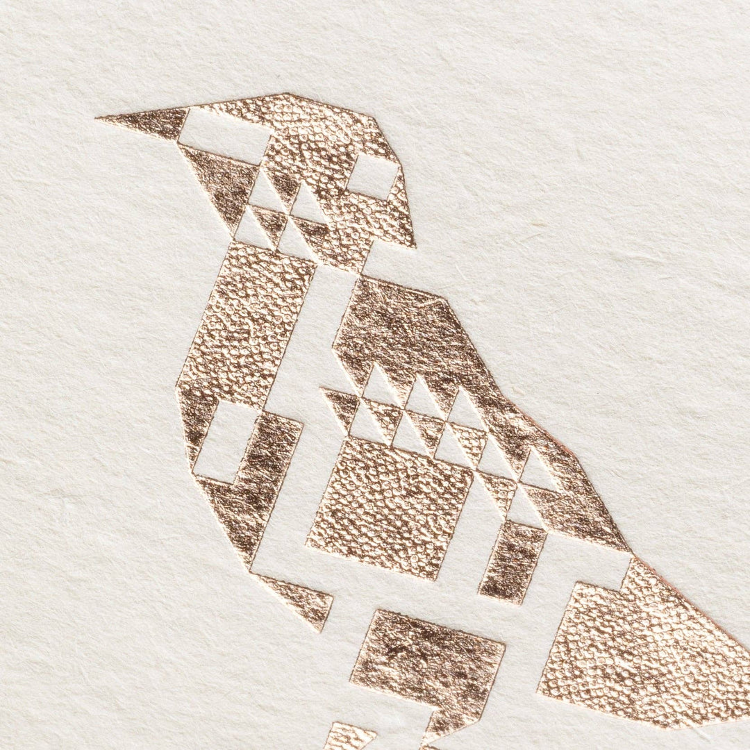 Pink-gold Foil Card | Birds Are Dinosaurs: Wagtail
