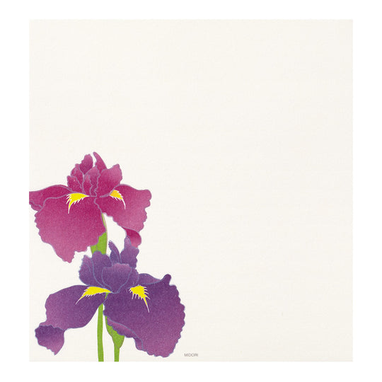Midori Letter Pad 101 Four Designs Summer Flowers Blue S2