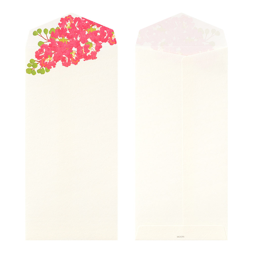 Midori Envelope 102 Four Designs Summer Flowers Blue S2