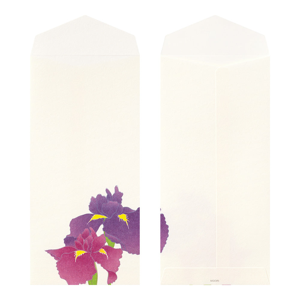 Midori Envelope 102 Four Designs Summer Flowers Blue S2