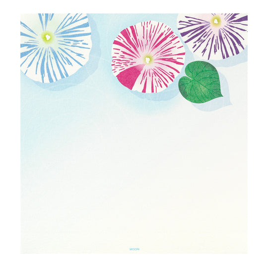 Midori Letter Pad 103 Four Designs Floating morning glory on bowl