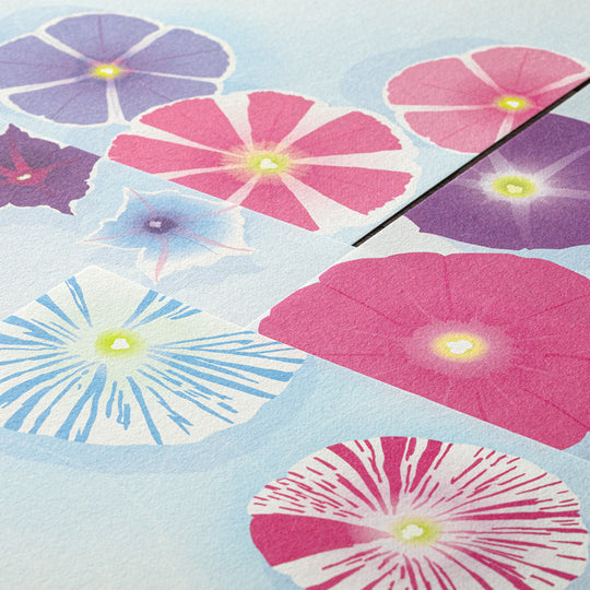 Midori Letter Pad 103 Four Designs Floating morning glory on bowl