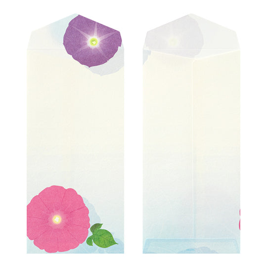 Midori Envelope 104 Four Designs Floating morning glory on bowl