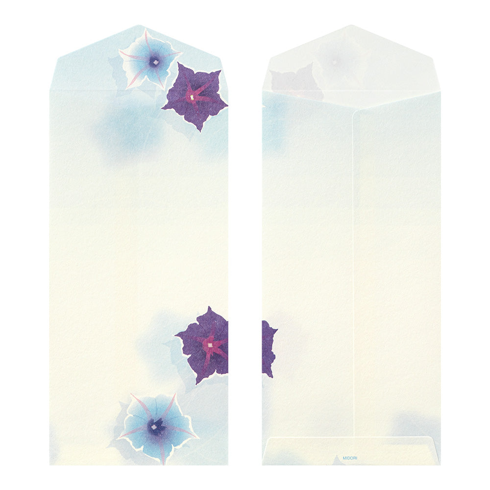 Midori Envelope 104 Four Designs Floating morning glory on bowl