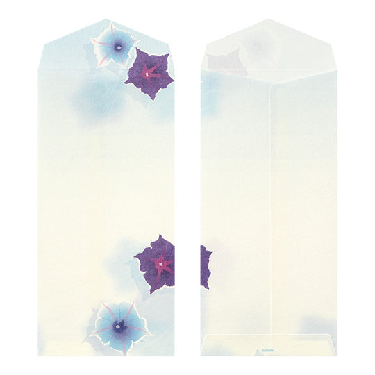 Midori Envelope 104 Four Designs Floating morning glory on bowl