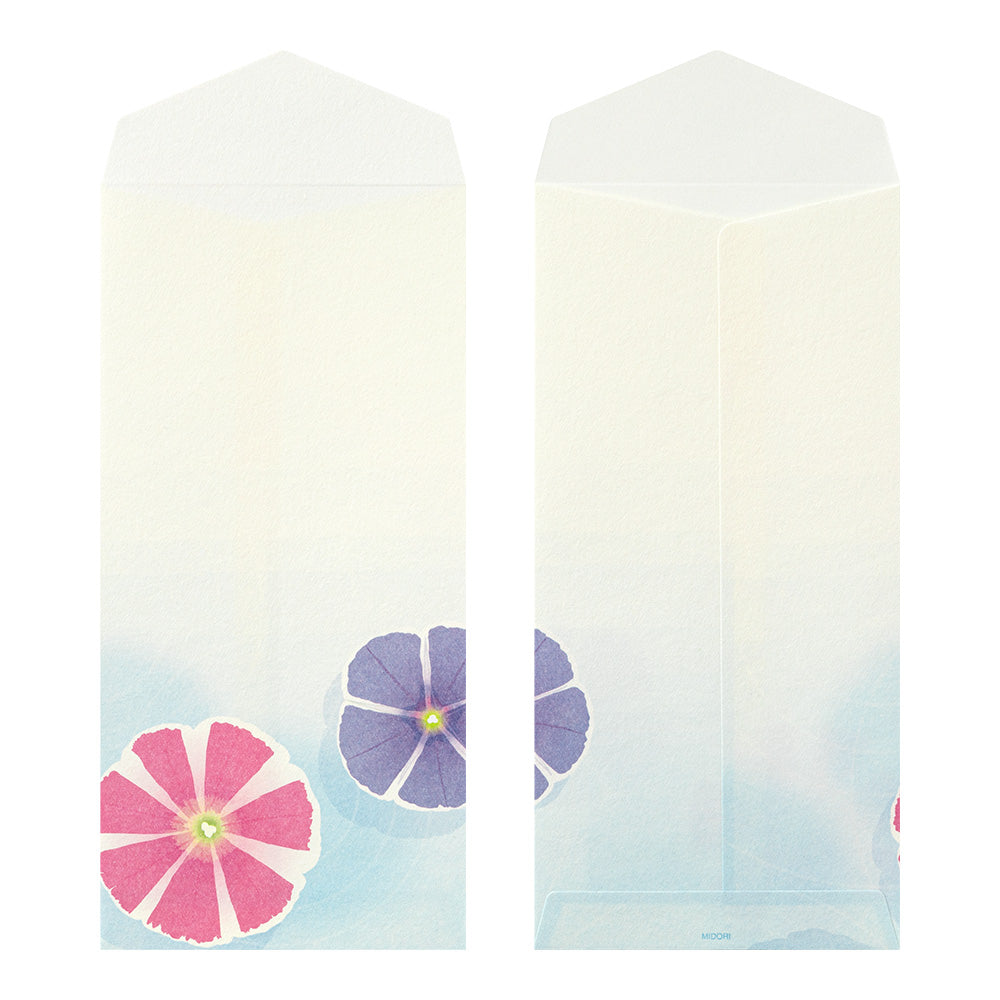Midori Envelope 104 Four Designs Floating morning glory on bowl