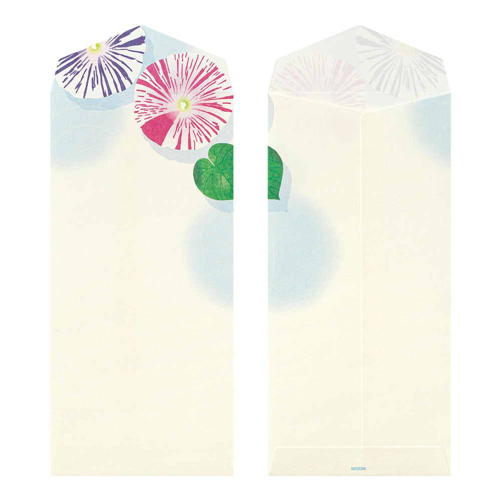Midori Envelope 104 Four Designs Floating morning glory on bowl