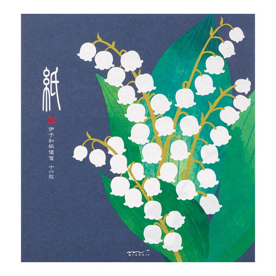 Midori Letter Pad 105 Silk-printing Lily of valley