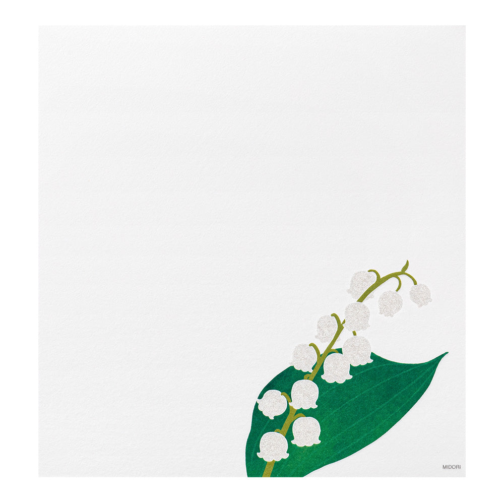 Midori Letter Pad 105 Silk-printing Lily of valley