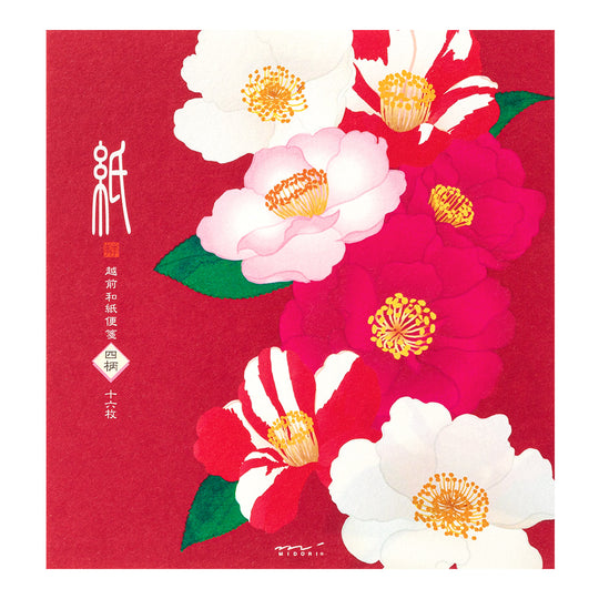 Midori Letter Pad 117 Four Designs Camellia sasanqua
