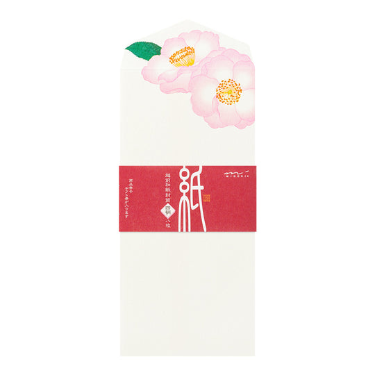Midori Envelope 118 Four Designs Camellia sasanqua