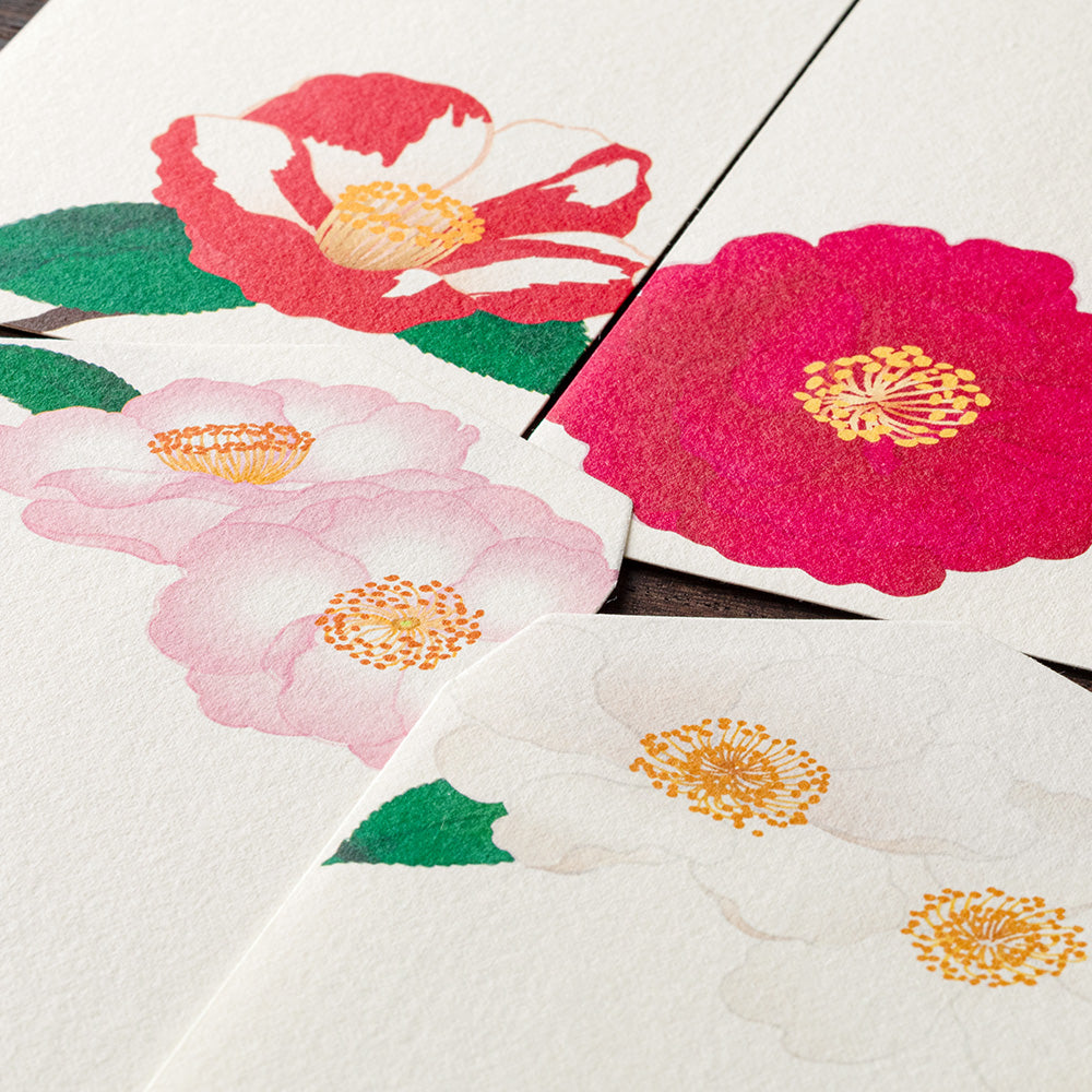 Midori Envelope 118 Four Designs Camellia sasanqua
