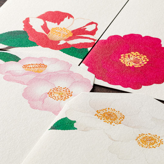 Midori Envelope 118 Four Designs Camellia sasanqua