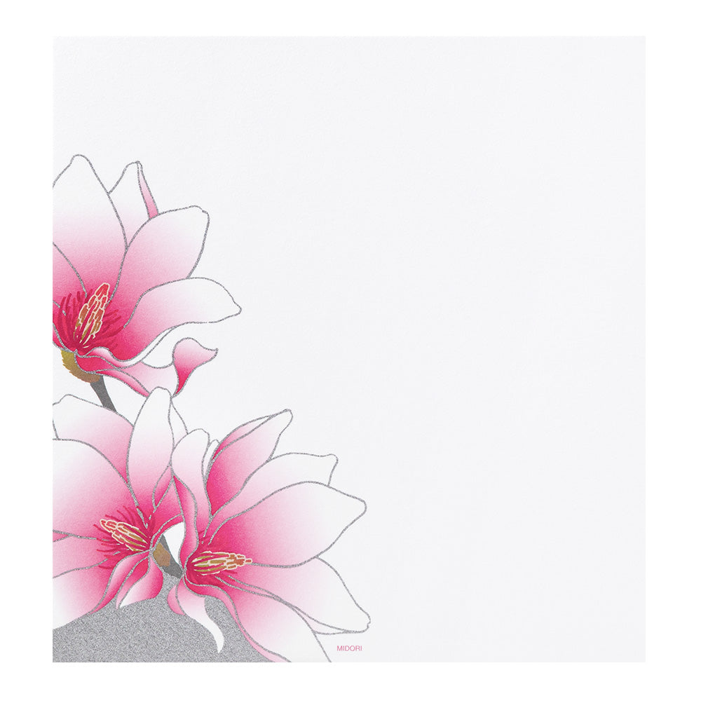 Midori Letter Pad 123 Silk-Printing Magnolia Pink