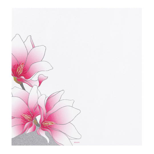 Midori Letter Pad 123 Silk-Printing Magnolia Pink