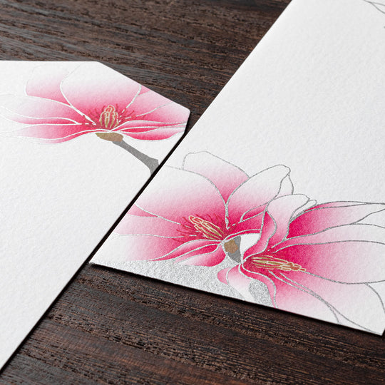 Midori Envelope 124 Silk-Printing Magnolia Pink