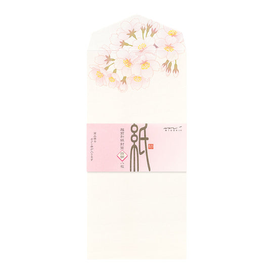 Midori Envelope 126 Four Designs Spring Flower and Tree S2