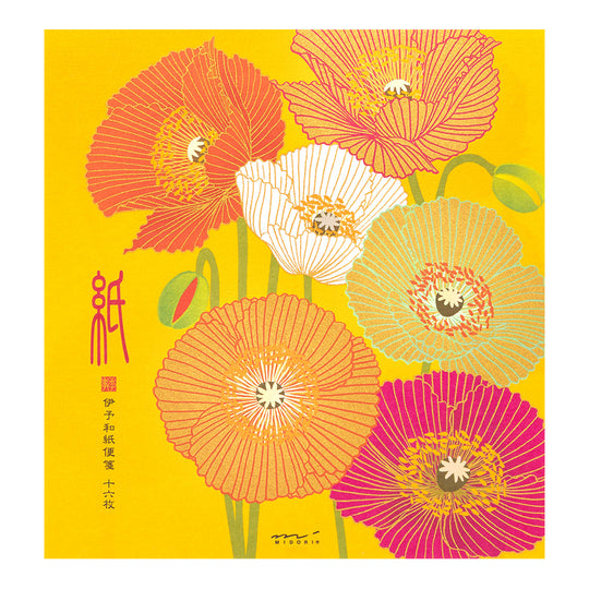 Midori Letter Pad 131 Silk-Printing Poppy S2