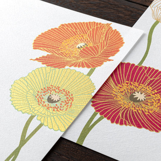 Midori Letter Pad 131 Silk-Printing Poppy S2